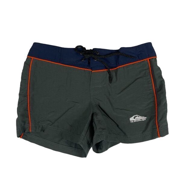 Quiksilver Board Shorts Swim Surf Green Blue Hot Pants Girls Large - Picture 1 of 5